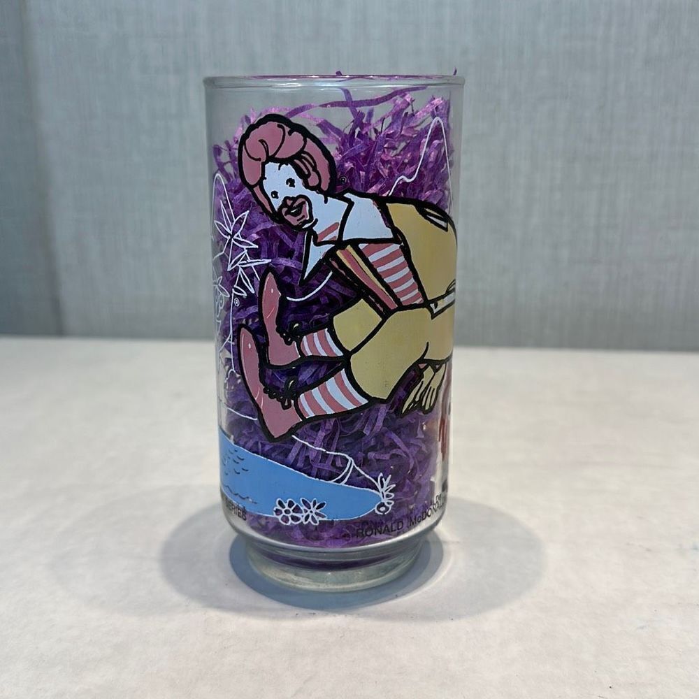 Vtg McDonald’s Glass 1977 Filet O Fish Lake Glassware Drinking